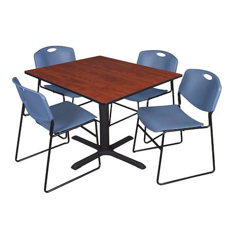 Cain Cain Square Table & Chair Set, Wood, Metal, Polypropylene Top TB4848CH44BE